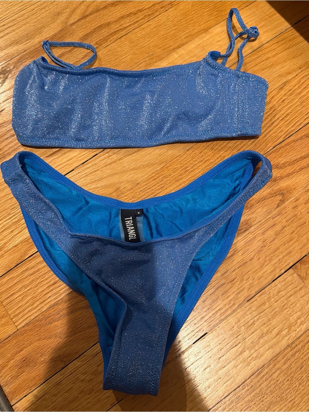 triangl swimwear Shimmery Blue Bikini Set